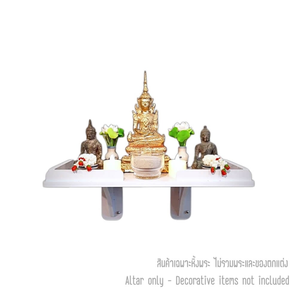 หิ้งพระติดผนังมินิมอล KAF รุ่น SP01-B พร้อมรั้วกันตก และขาฉาก 1 คู่_0